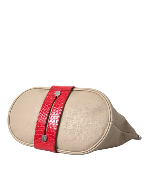 Beige Red Two Tone Exotic Leather Pouch Bag Balenciaga