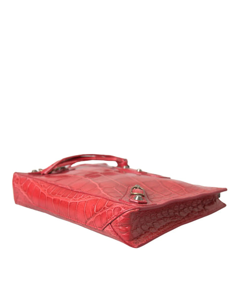 Red Exotic Skin Leather Classic Pouch Purse Wristlet Bag Balenciaga