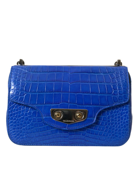 Blue Exotic Leather Neo Classic Purse Shoulder Handbag Bag Balenciaga