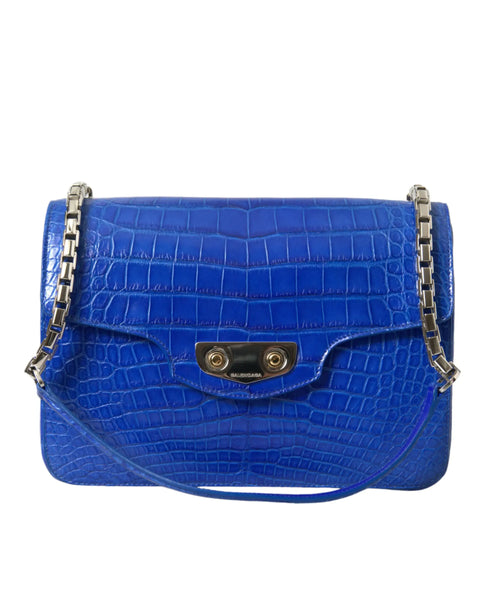 Blue Exotic Leather Neo Classic Small Shoulder Bag Balenciaga