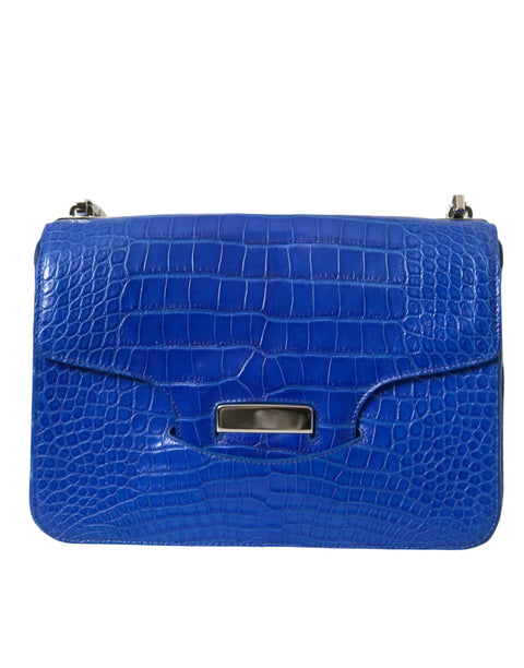 Blue Exotic Leather Neo Classic Small Shoulder Bag Balenciaga