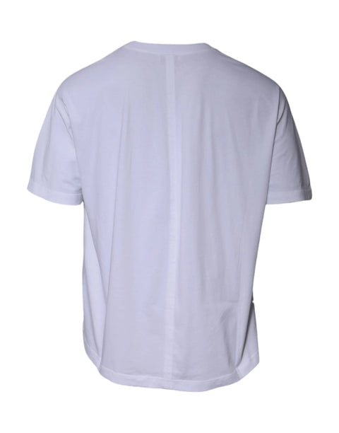 White Logo Cotton Crew Neck Short Sleeves T-shirt Balenciaga
