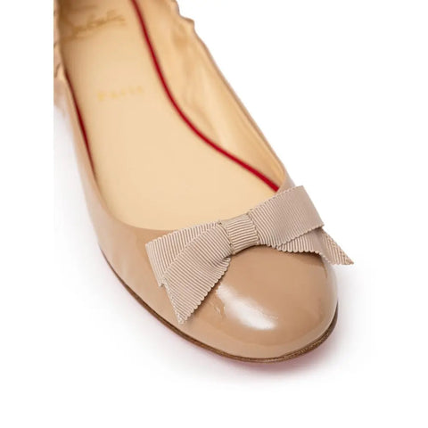 Beige Patent Leather Ballet Flat Christian Louboutin