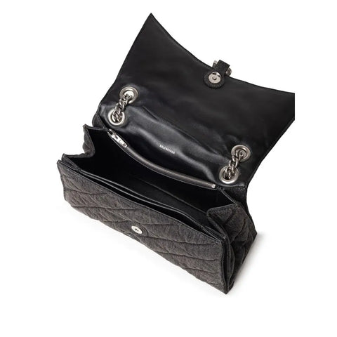 Black Fabric And Leather Shoulder Bag Balenciaga