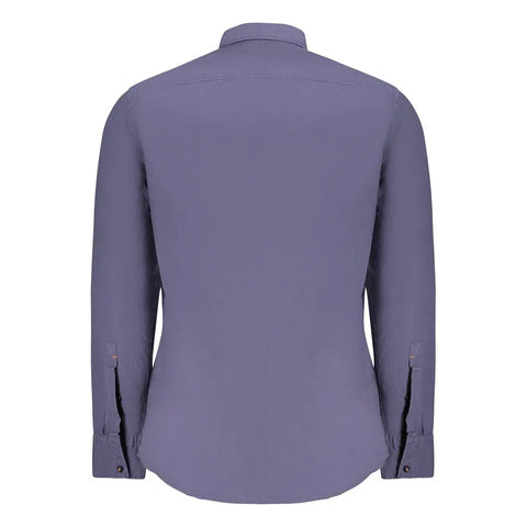 Blue Cotton Men Shirt Hugo Boss