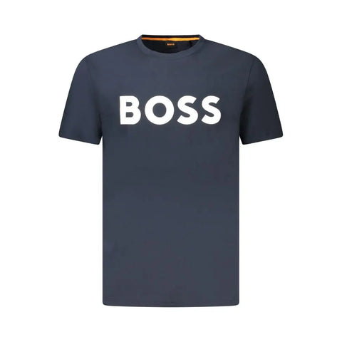 Blue Cotton Men T-Shirt Hugo Boss