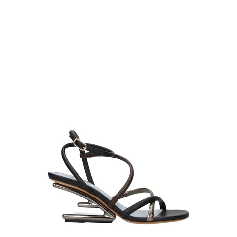 Multicolor Leather Flat Sandals Fendi